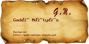 Gadó Mátyás névjegykártya